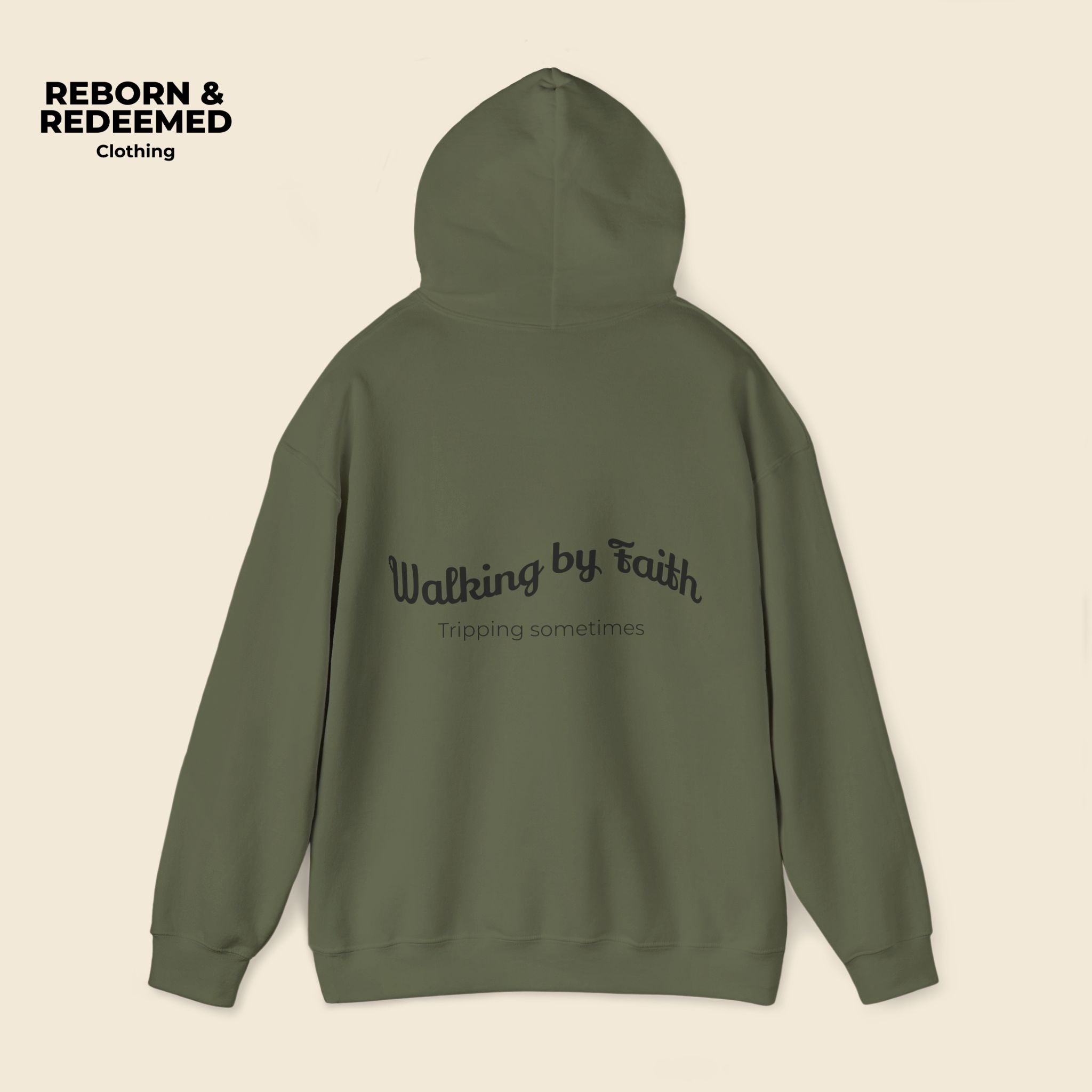 Reborn & Redeemed Hoodie – 'Walking by Faith' Inspirational Pullover