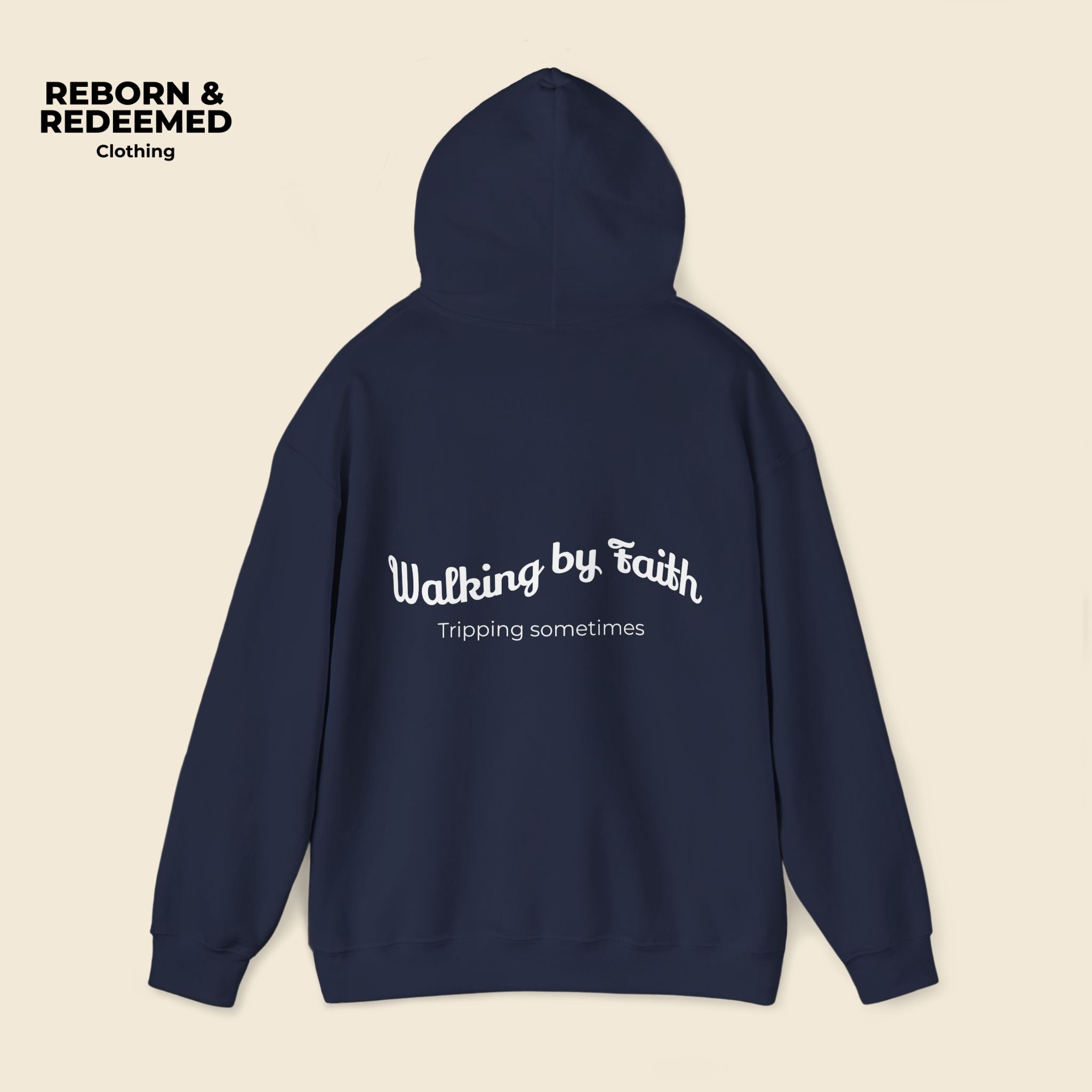 Reborn & Redeemed Hoodie – 'Walking by Faith' Inspirational Pullover