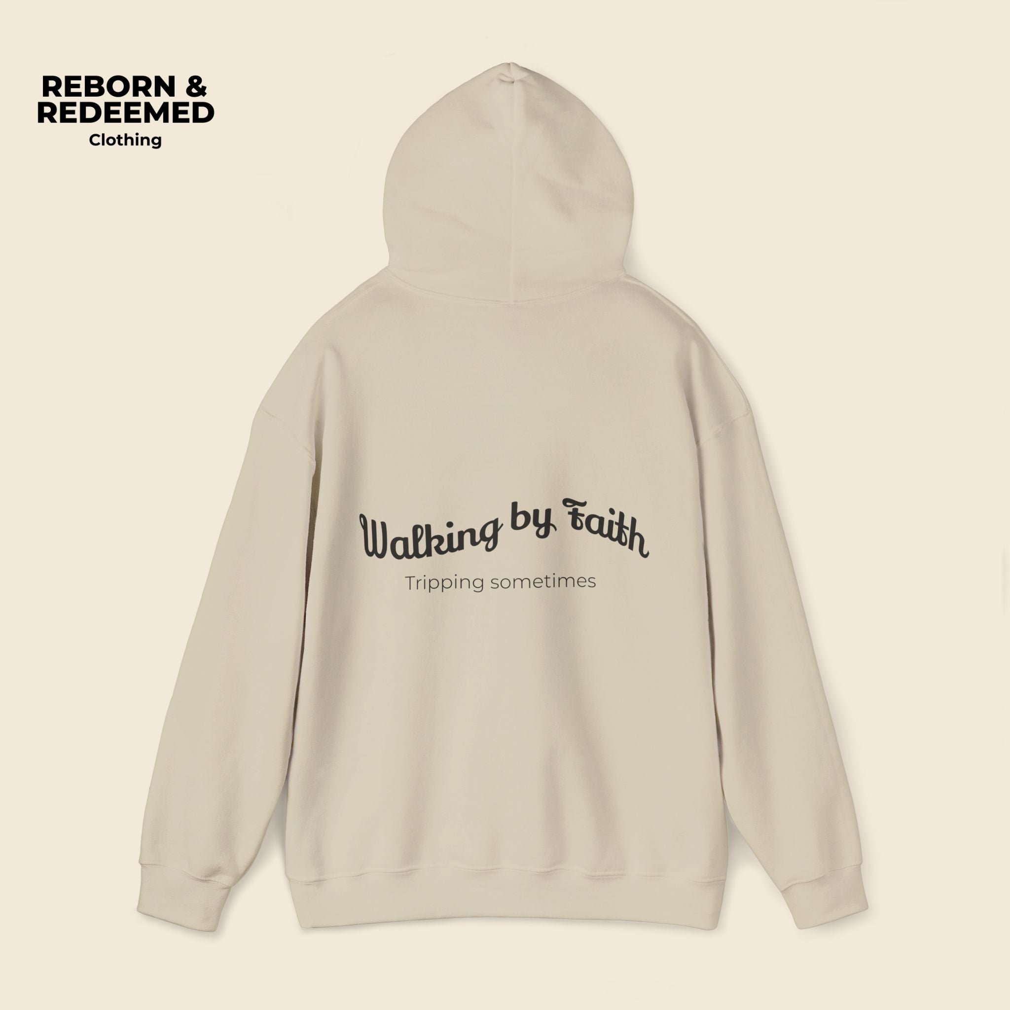 Reborn & Redeemed Hoodie – 'Walking by Faith' Inspirational Pullover