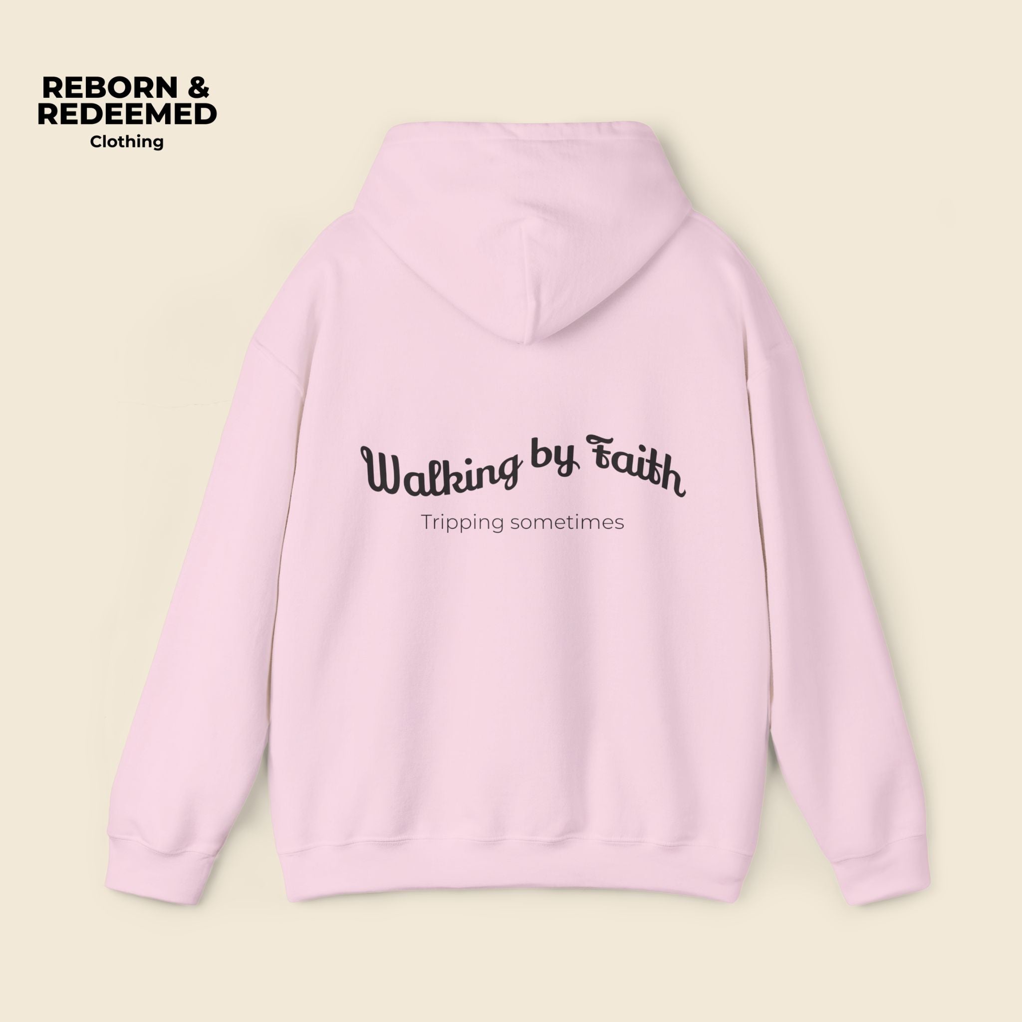 Reborn & Redeemed Hoodie – 'Walking by Faith' Inspirational Pullover