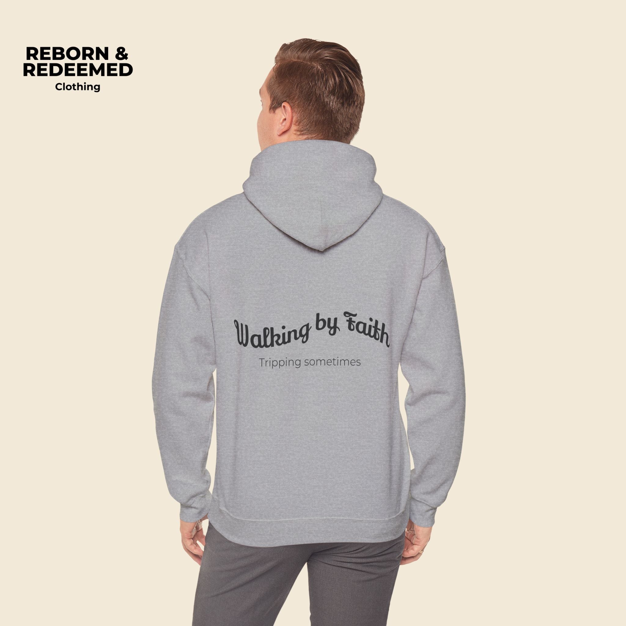 Reborn & Redeemed Hoodie – 'Walking by Faith' Inspirational Pullover