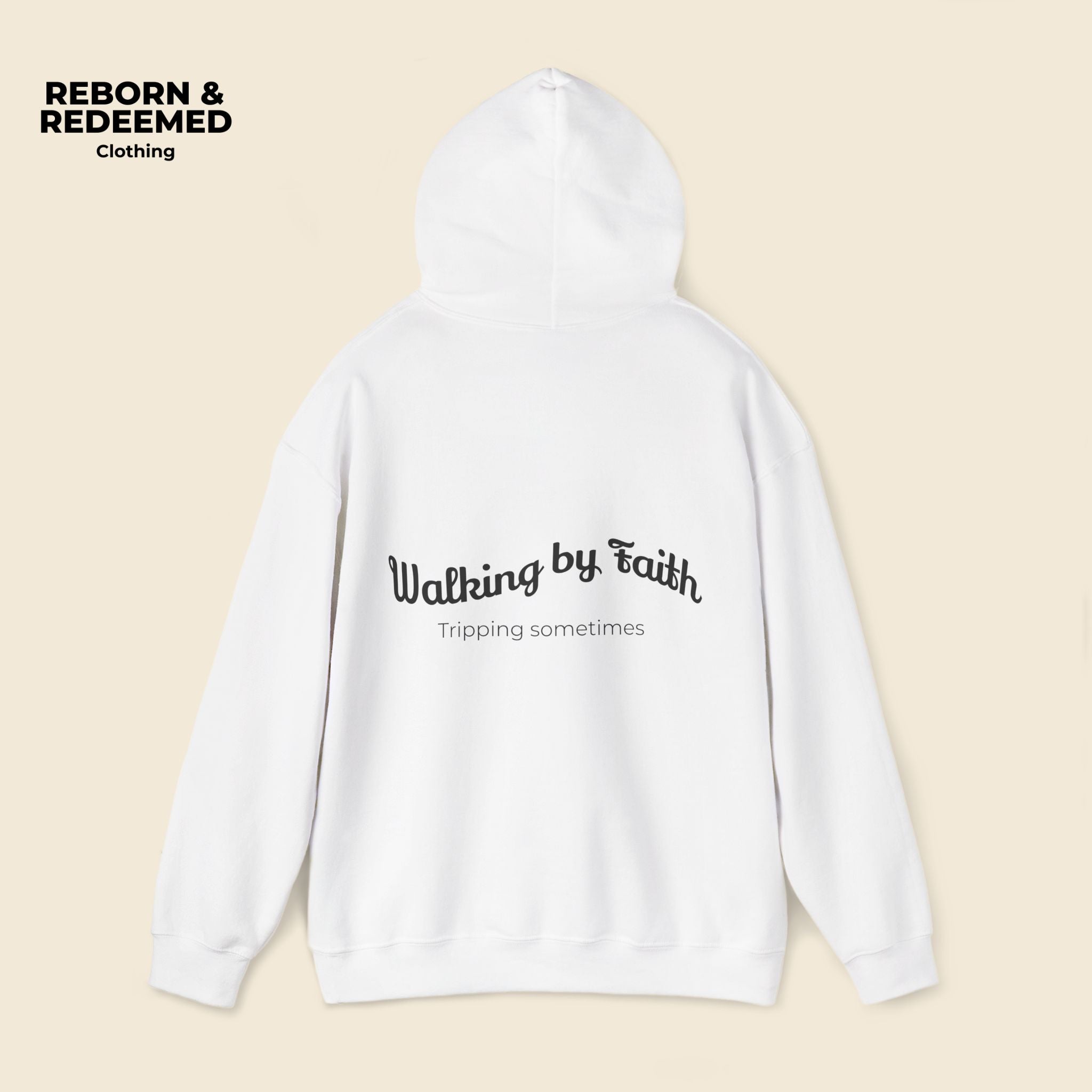 Reborn & Redeemed Hoodie – 'Walking by Faith' Inspirational Pullover
