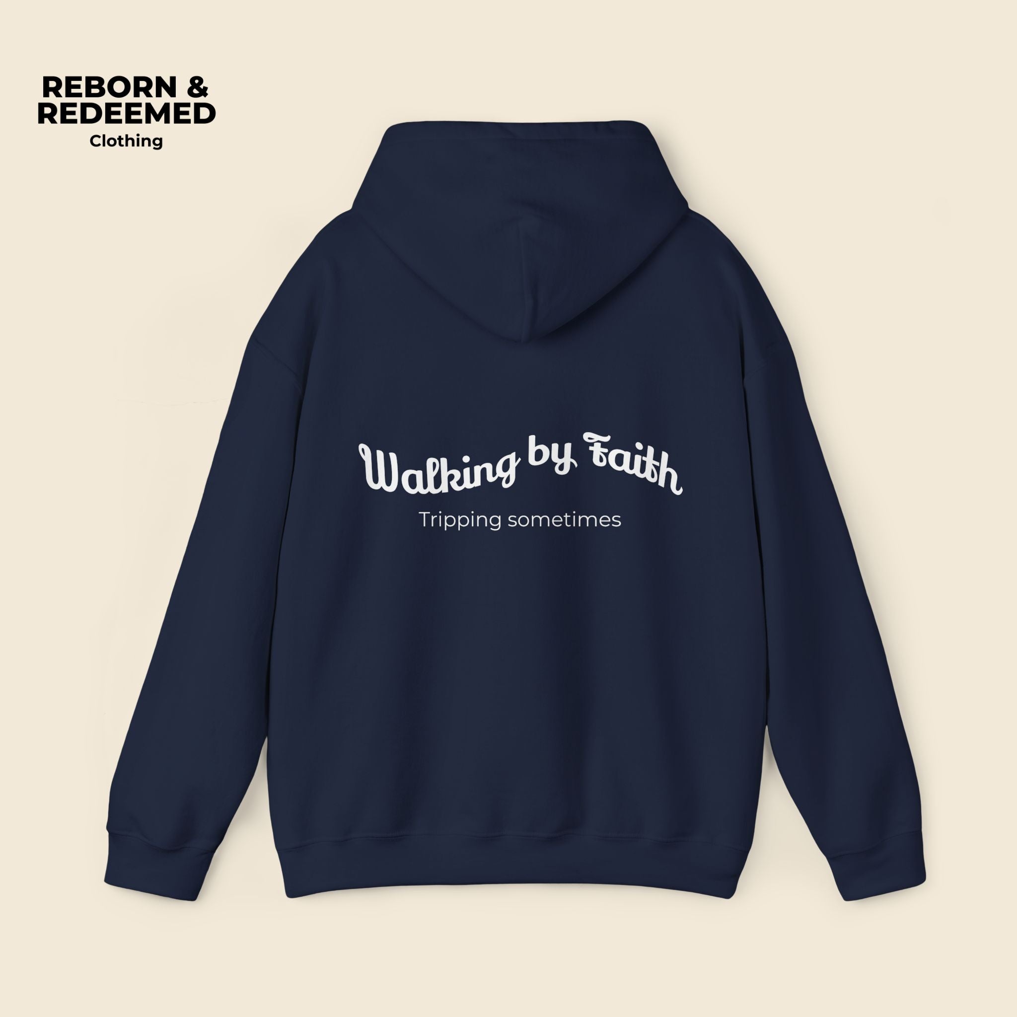 Reborn & Redeemed Hoodie – 'Walking by Faith' Inspirational Pullover