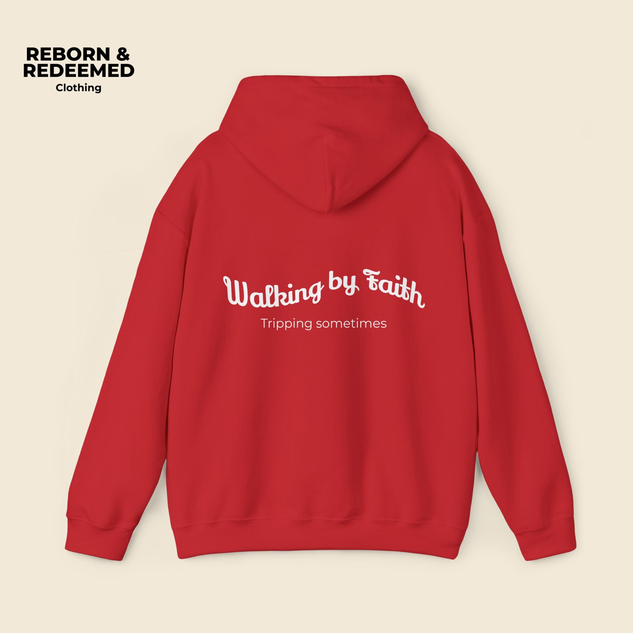 Reborn & Redeemed Hoodie – 'Walking by Faith' Inspirational Pullover