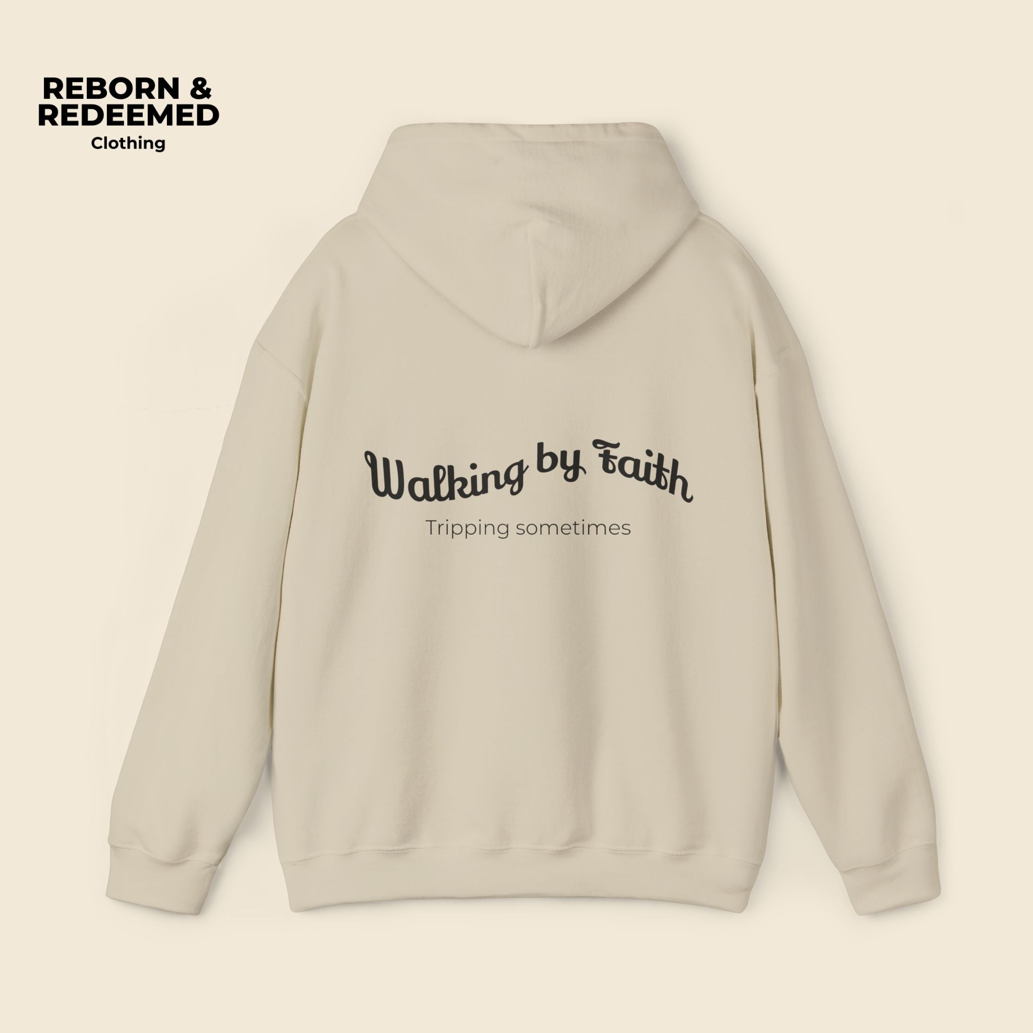 Reborn & Redeemed Hoodie – 'Walking by Faith' Inspirational Pullover