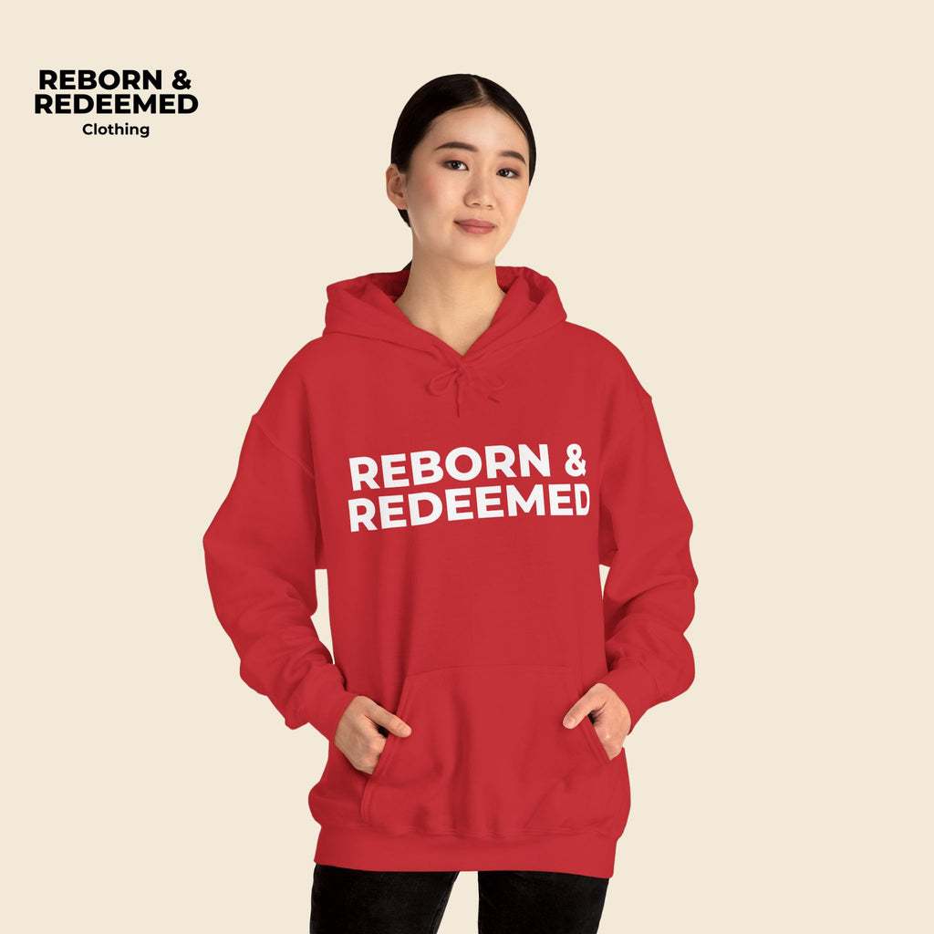 Reborn & Redeemed Hoodie — 'Jesus Saves, I Spend Wisely' Christian Faith Pullover