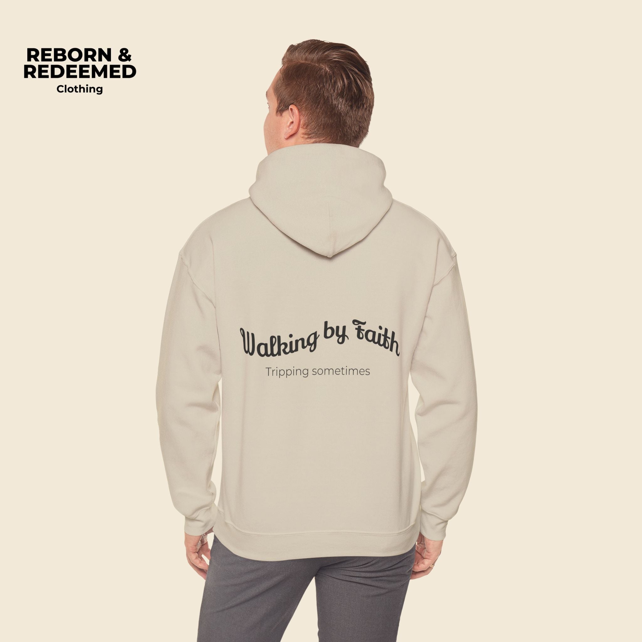 Reborn & Redeemed Hoodie – 'Walking by Faith' Inspirational Pullover