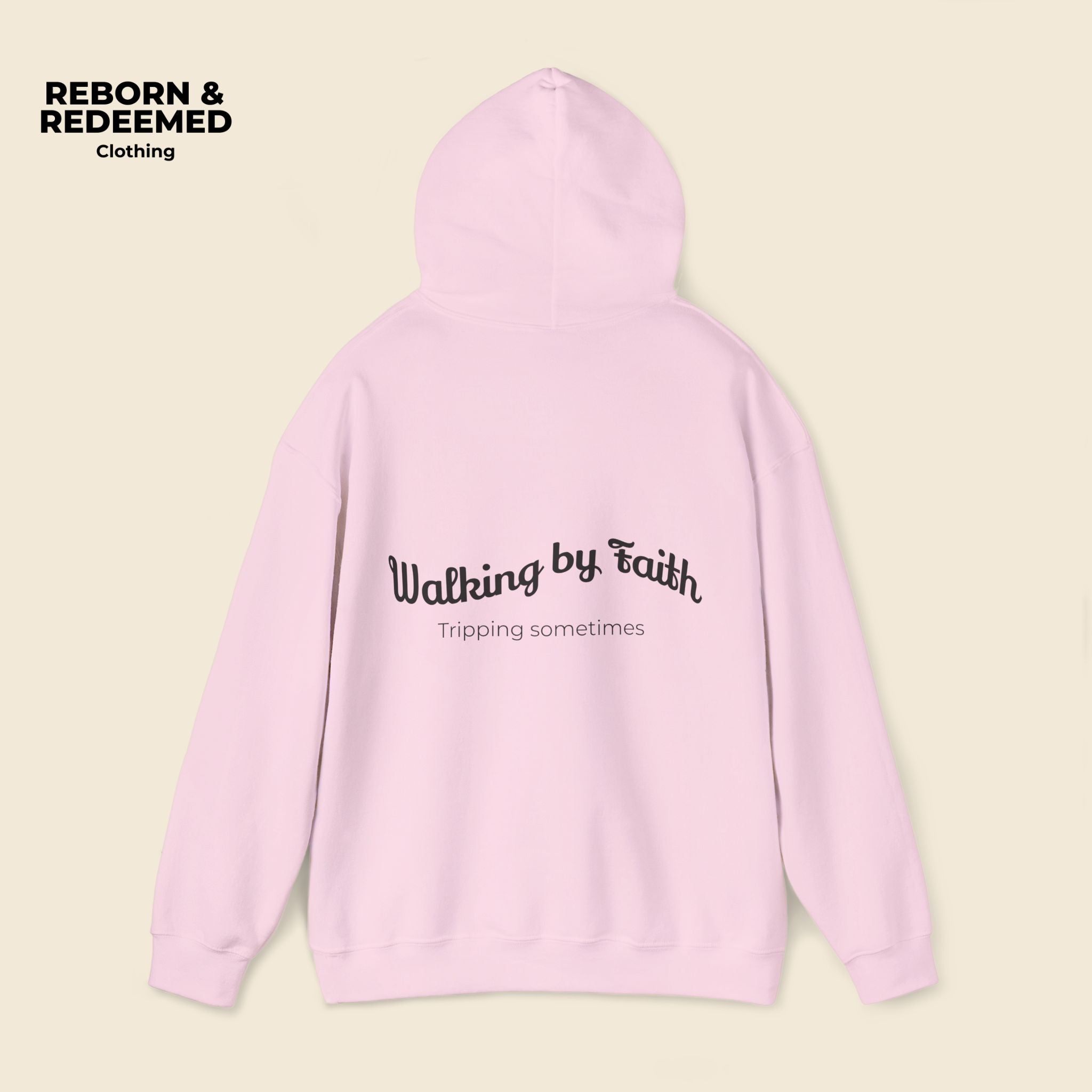 Reborn & Redeemed Hoodie – 'Walking by Faith' Inspirational Pullover