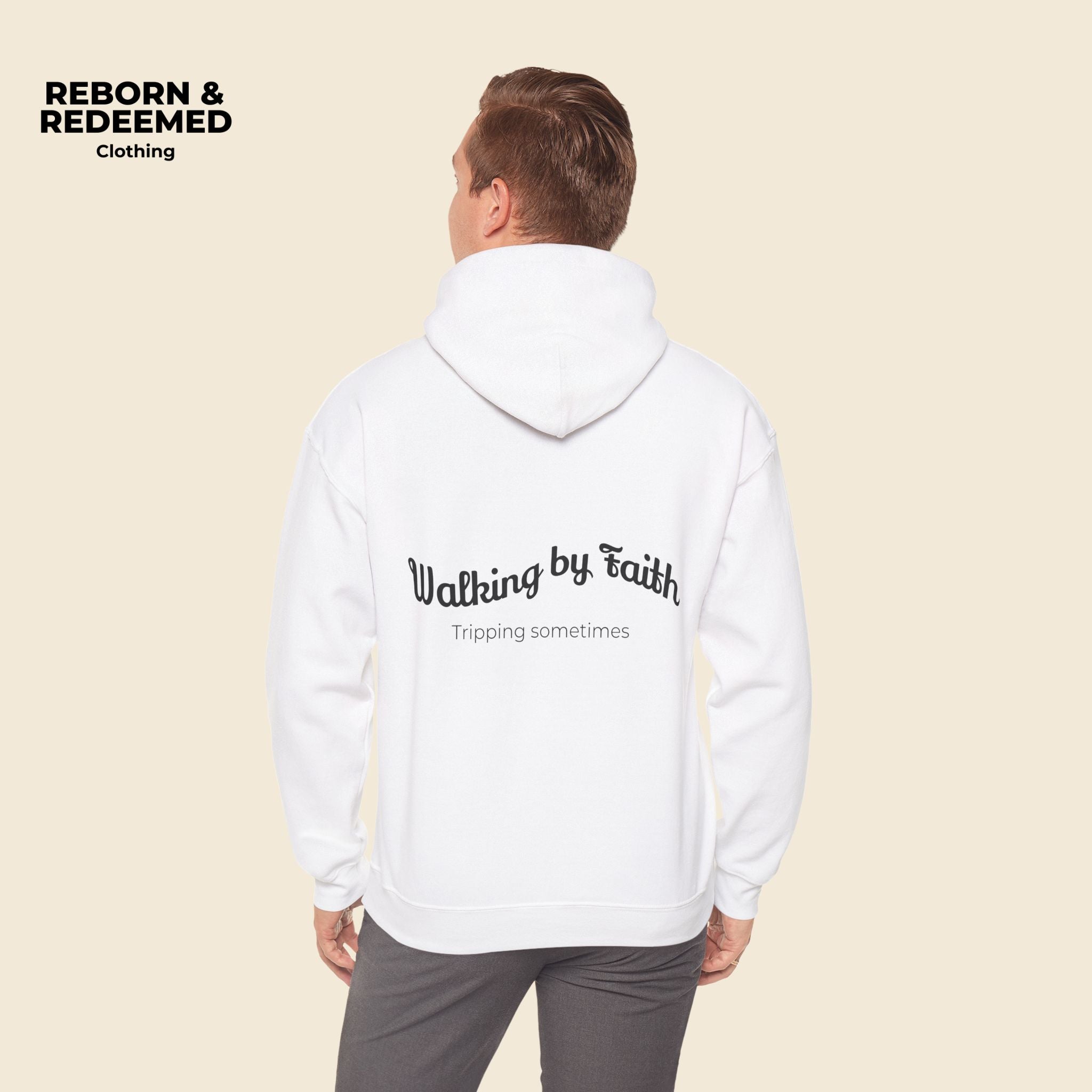 Reborn & Redeemed Hoodie – 'Walking by Faith' Inspirational Pullover