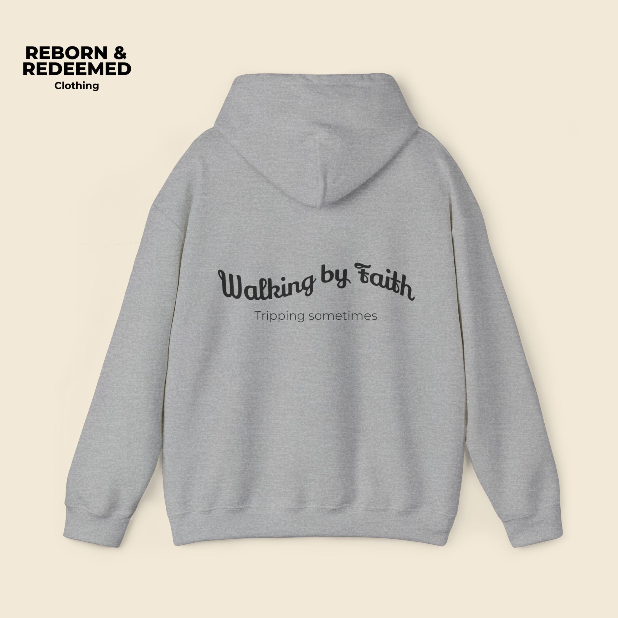 Reborn & Redeemed Hoodie – 'Walking by Faith' Inspirational Pullover
