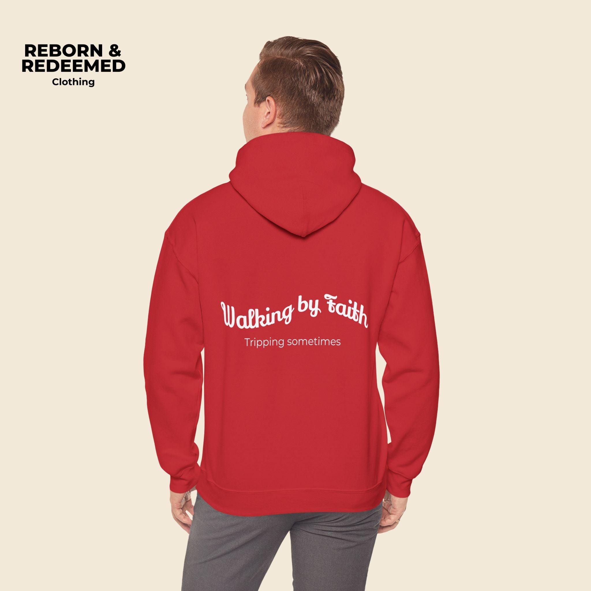 Reborn & Redeemed Hoodie – 'Walking by Faith' Inspirational Pullover